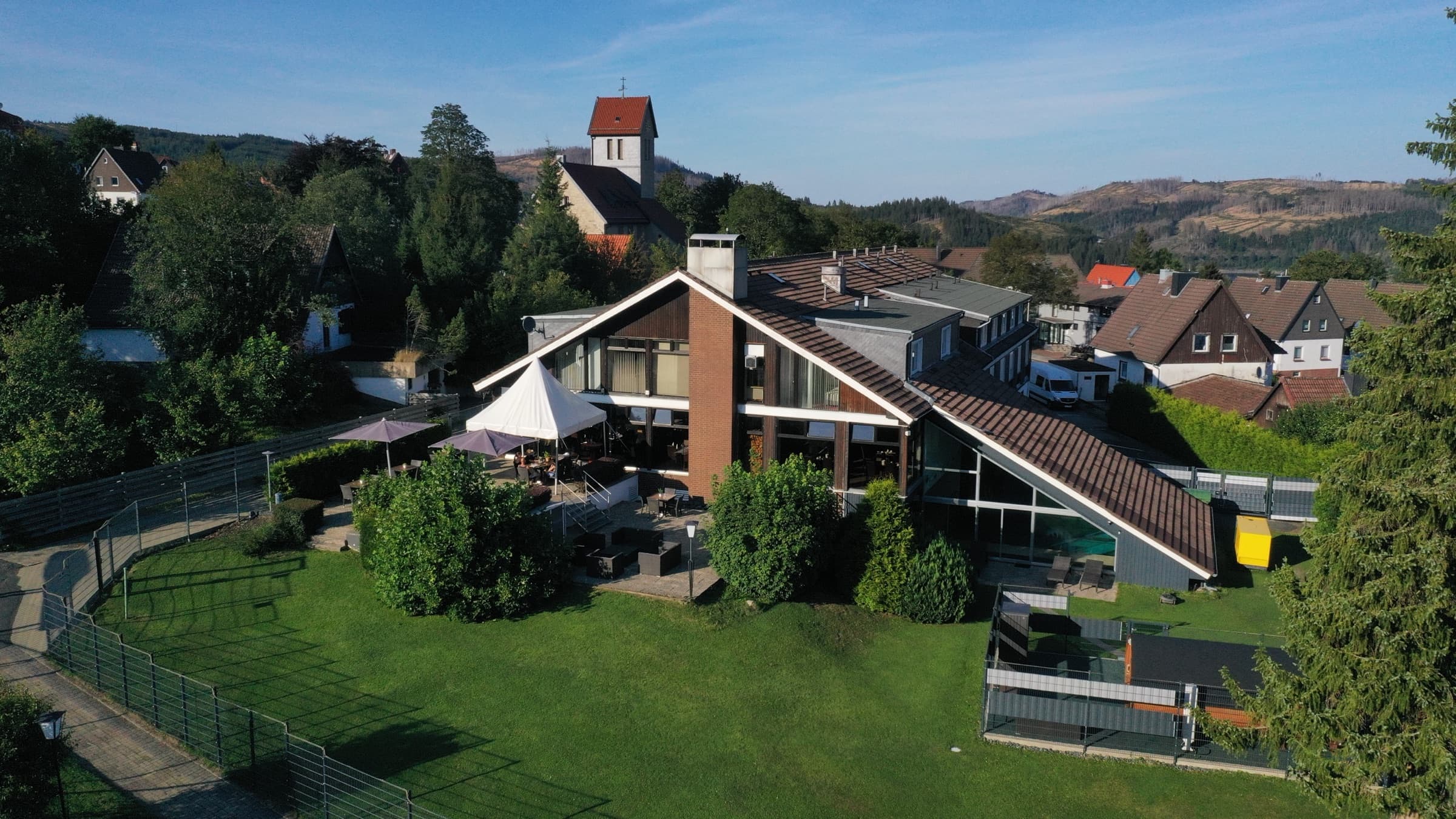 Aerial view of Vitalhotel Schulenberg in the Upper Harz mountains